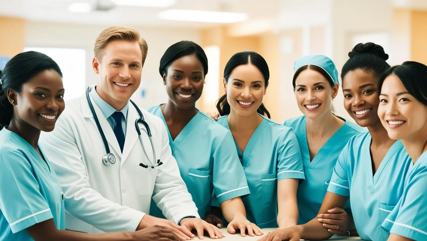 A team of healthcare staff working together