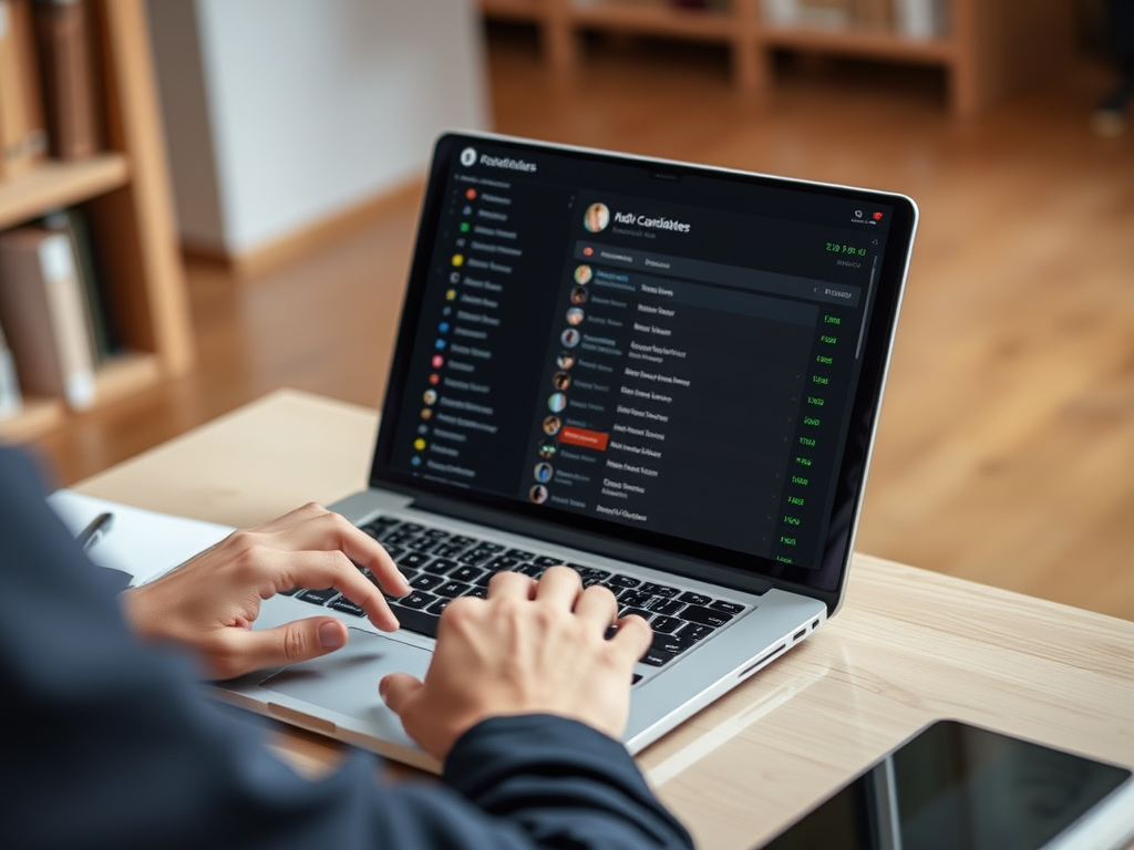 Image of a person using a computer to search for candidates